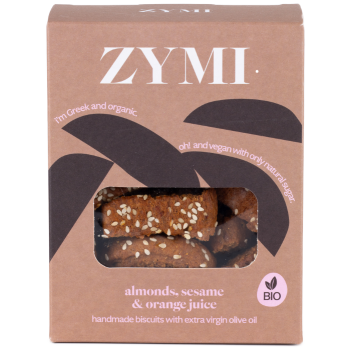 Zymi Organic Biscuits With Almonds, Sesame & Orange Juice 130g