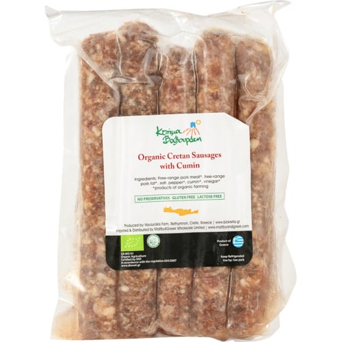 Organic Cretan Sausages with Cumin and Vinegar 500g